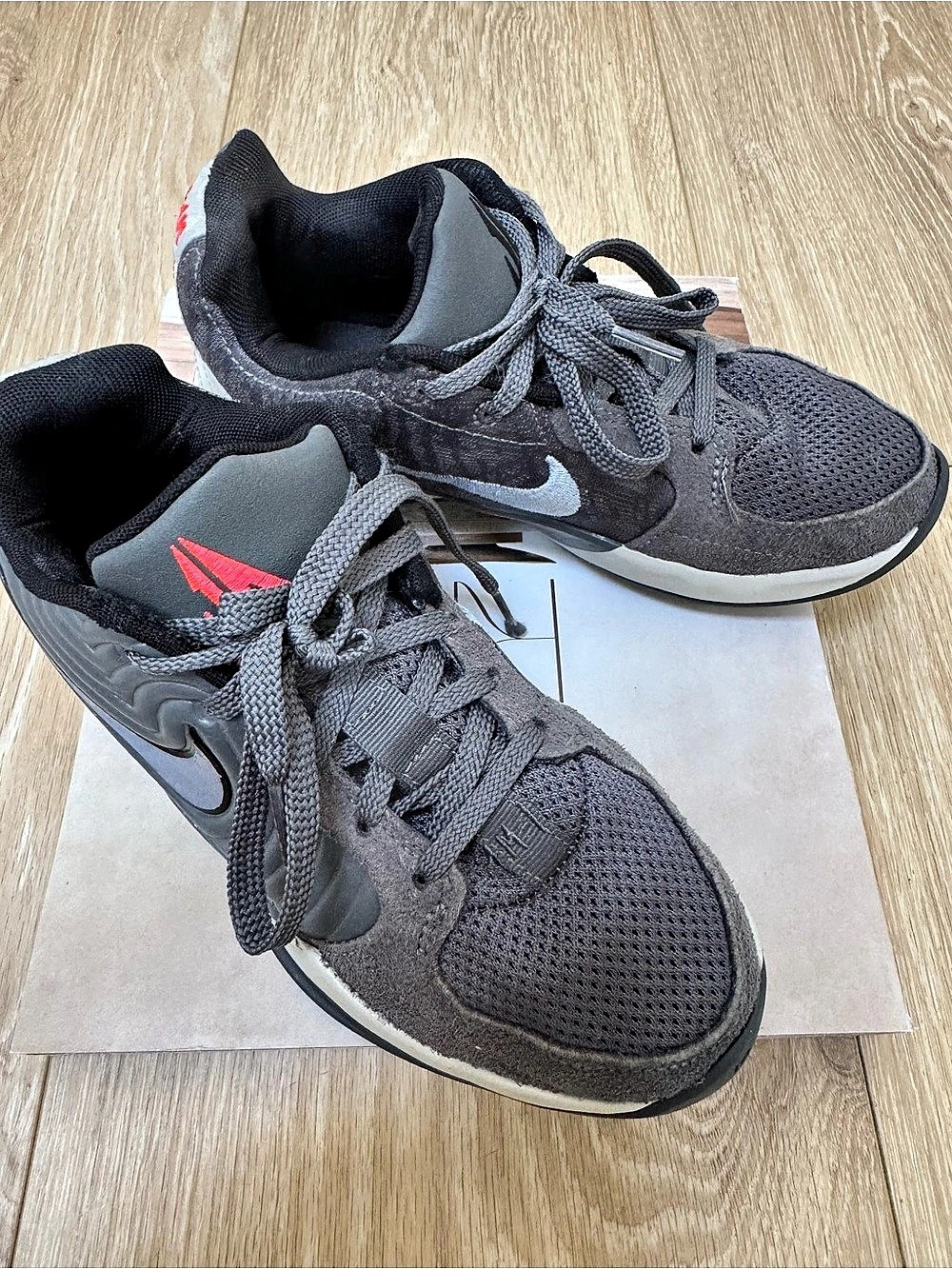 Nike Ja 2 Iron Grey | Cobalt Bliss | Light bone in size 4.5 Y big boys sneakers.